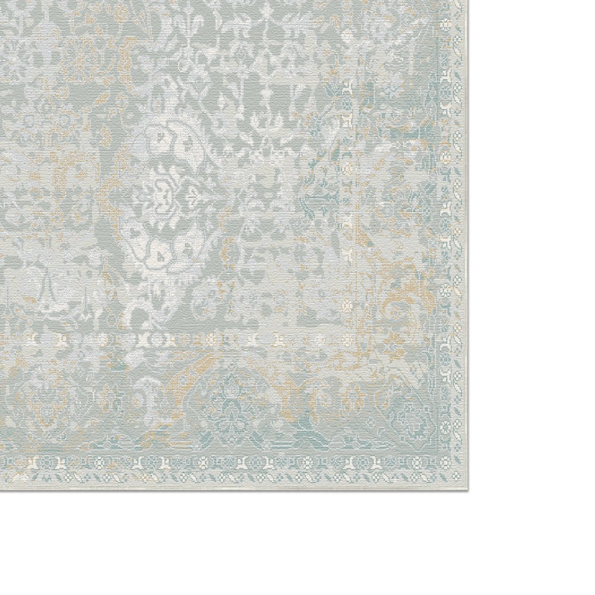 Килим Veridian Patina, що миється, бірюзовий