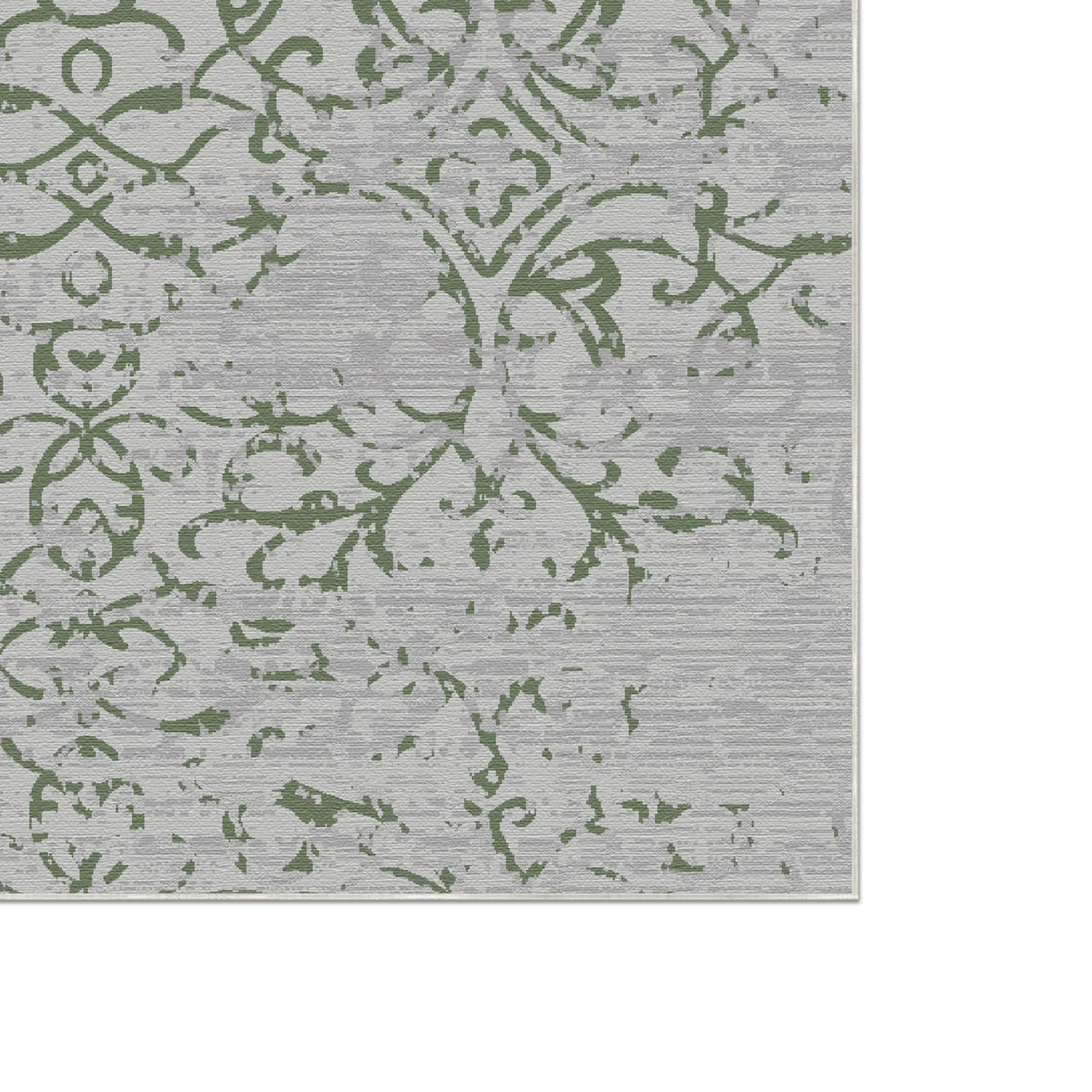Килим Jade Trellis з ефектом потертості, зелений