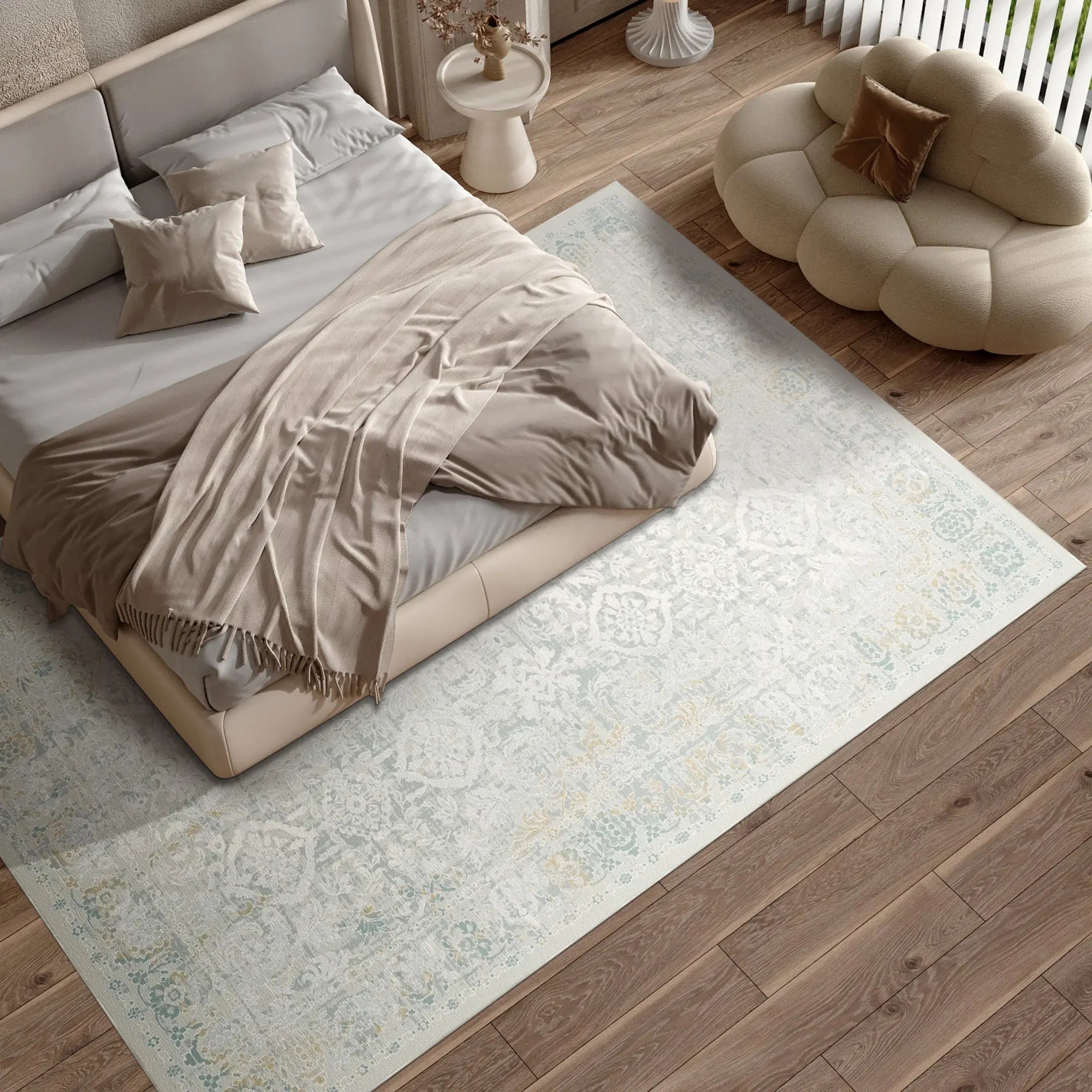 Килим Linen Grove з ефектом потертості, слонова кістка
