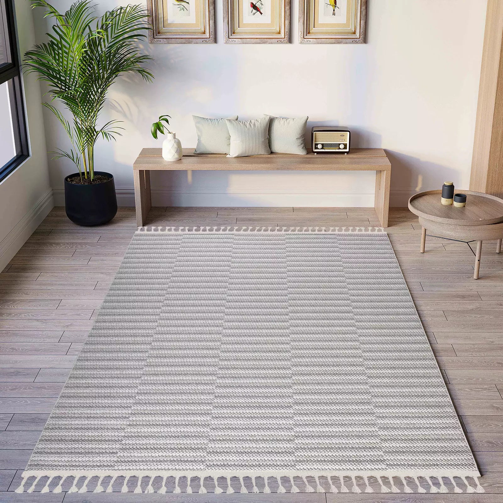Touch of Lines Beige Soft Weave - Bella Rugs