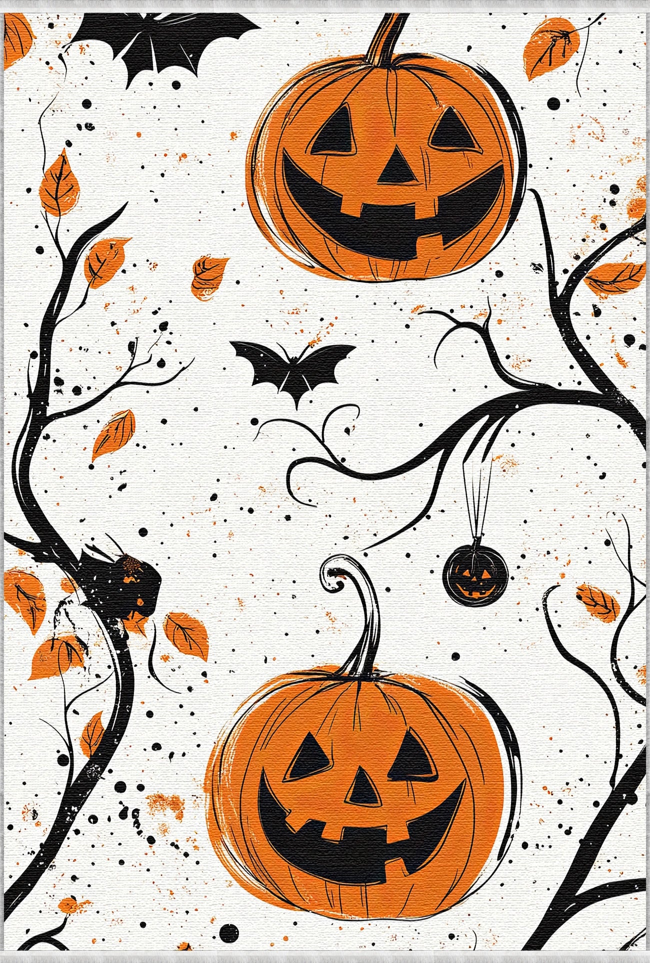 Мінімалістичний килимок з гарбузовим осіннім ефектом, який можна прати