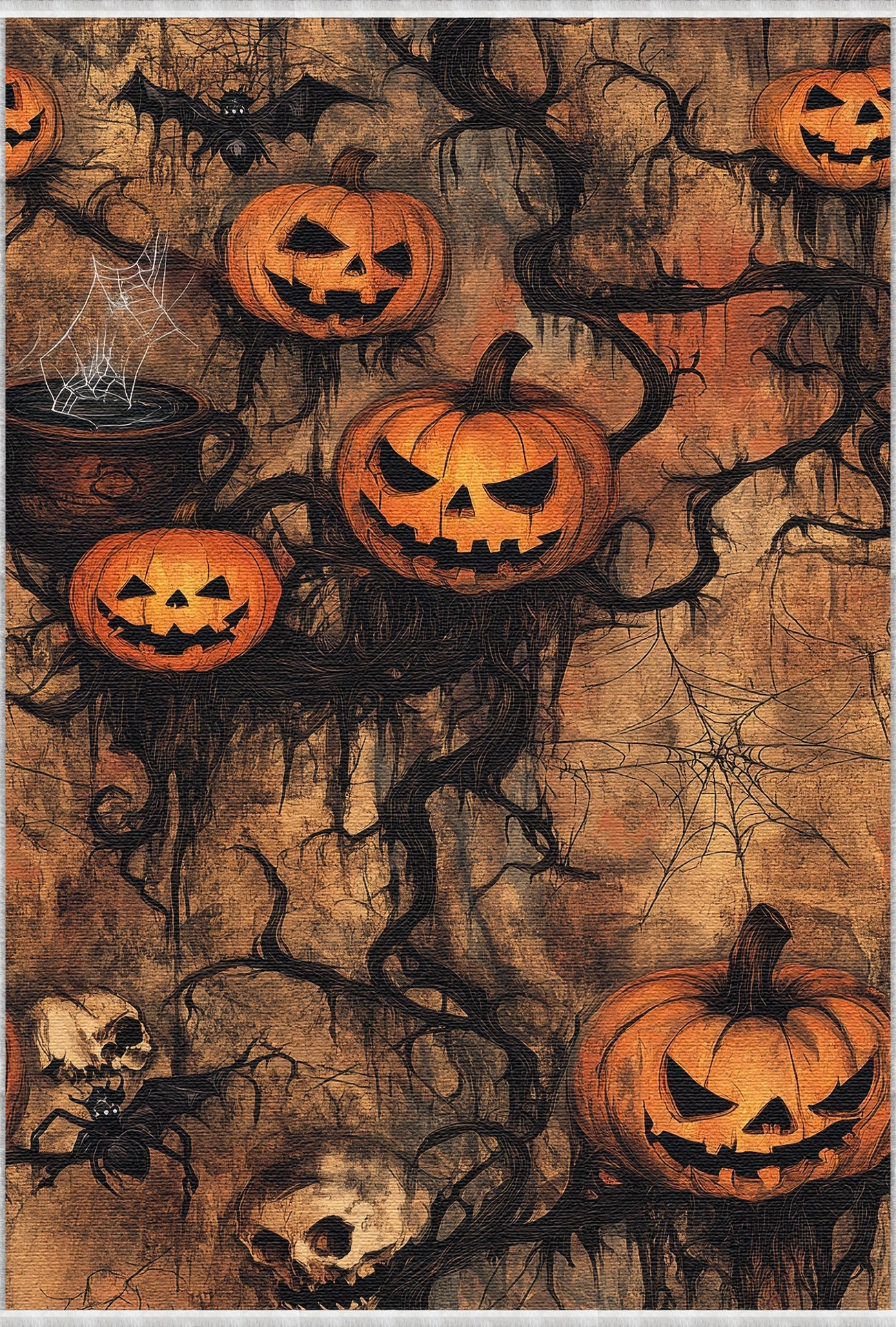 Килимок з гарбузового черепа на Хелловін