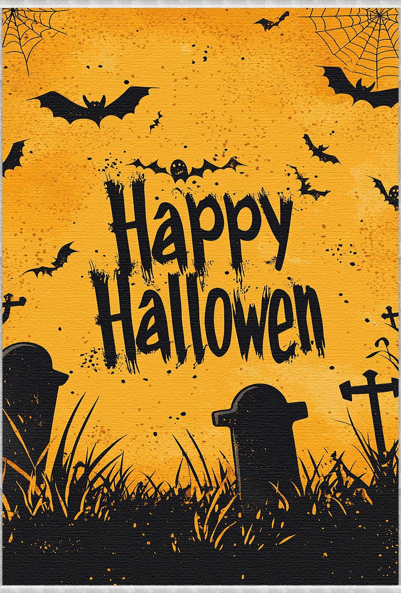 Килимок на Хелловін з кладовищем Кажан