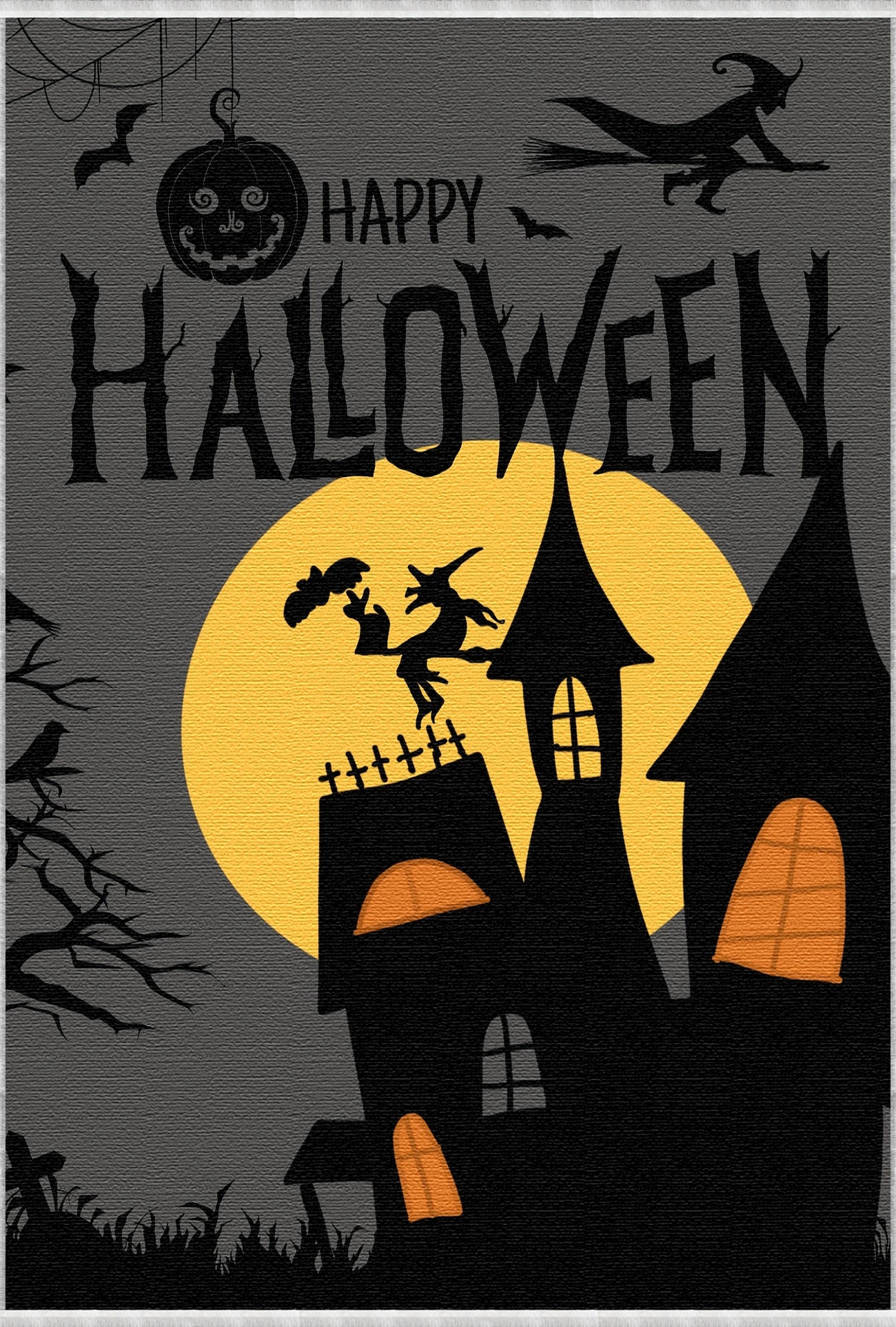 Милий килим з візерунком Кажан та гарбуз