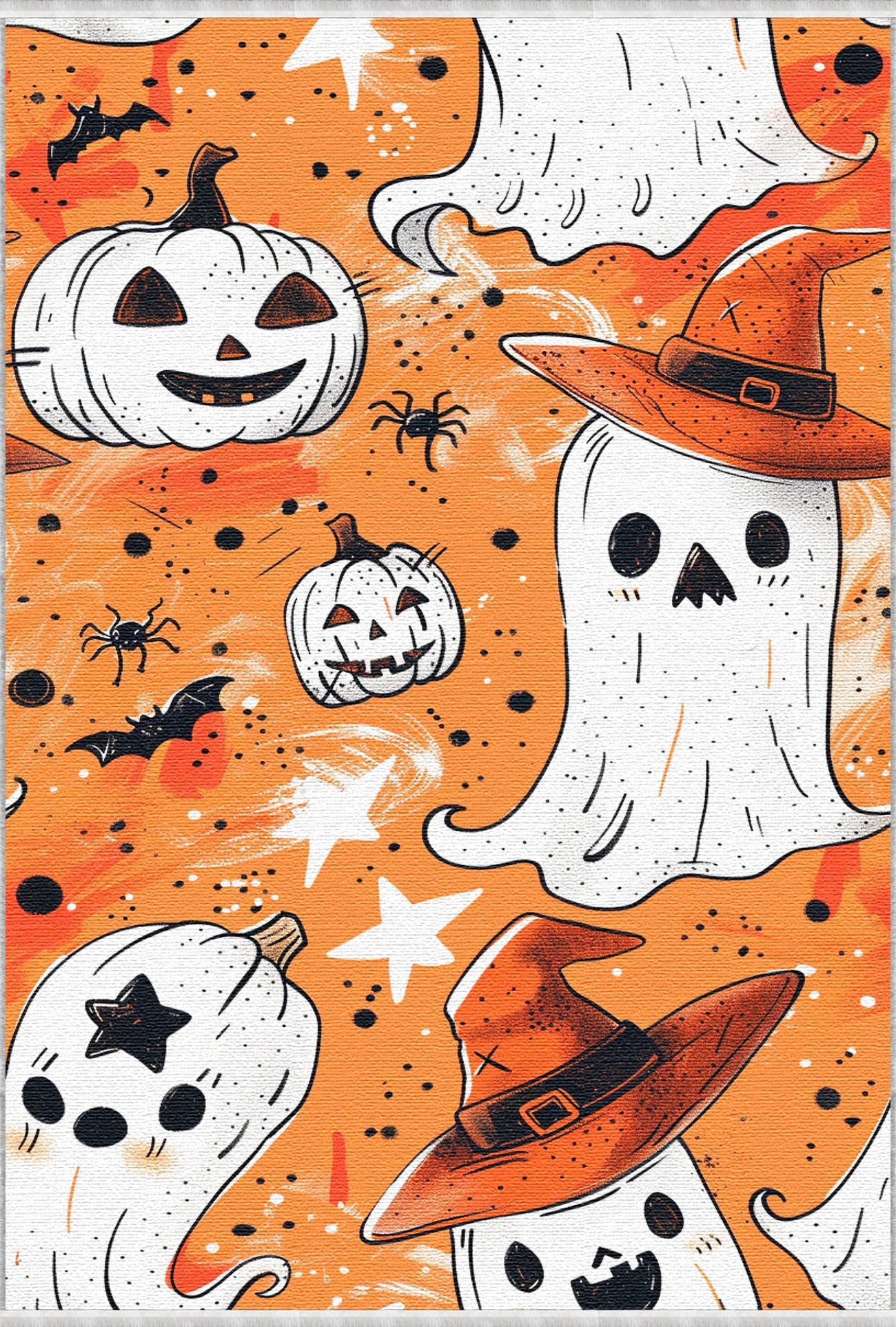 Килим з готичним жахом та гарбузовим черепом