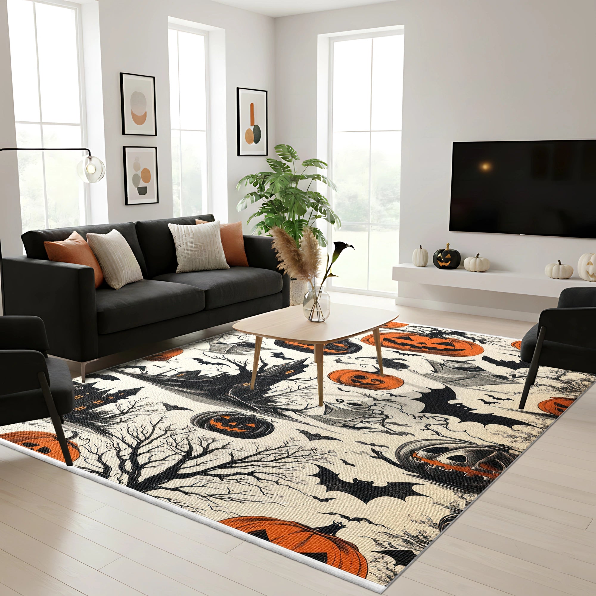 Вінтажний килим на Хелловін з привидами