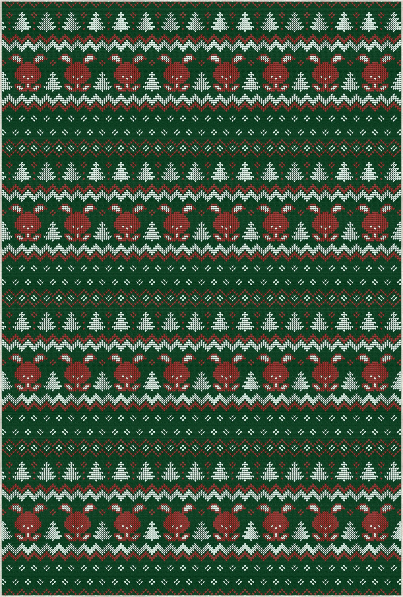 Різдвяний килимок з оленями та сосною