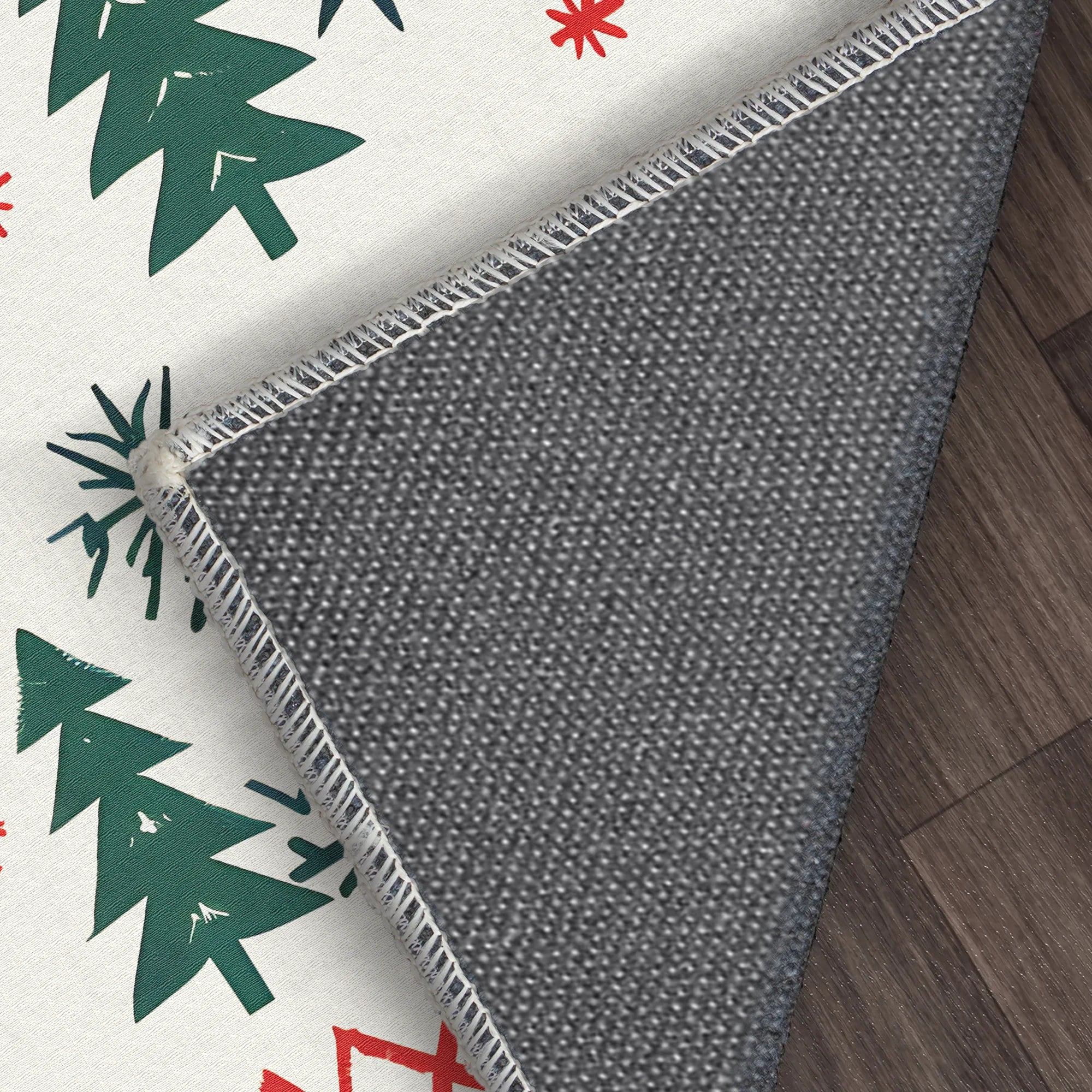 Білий скандинавський різдвяний килим, який можна прати