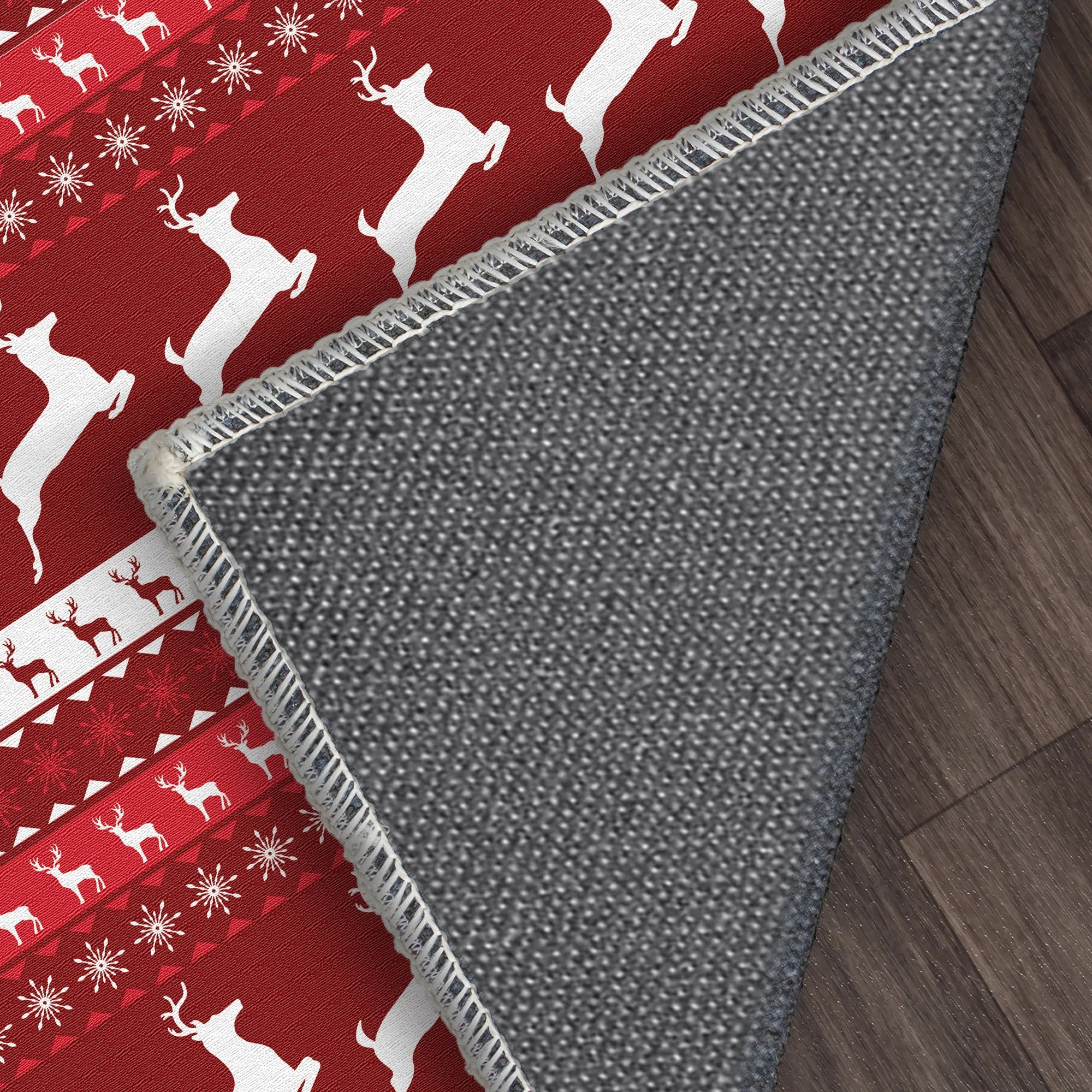 Килим з різдвяним візерунком оленів, який можна прати