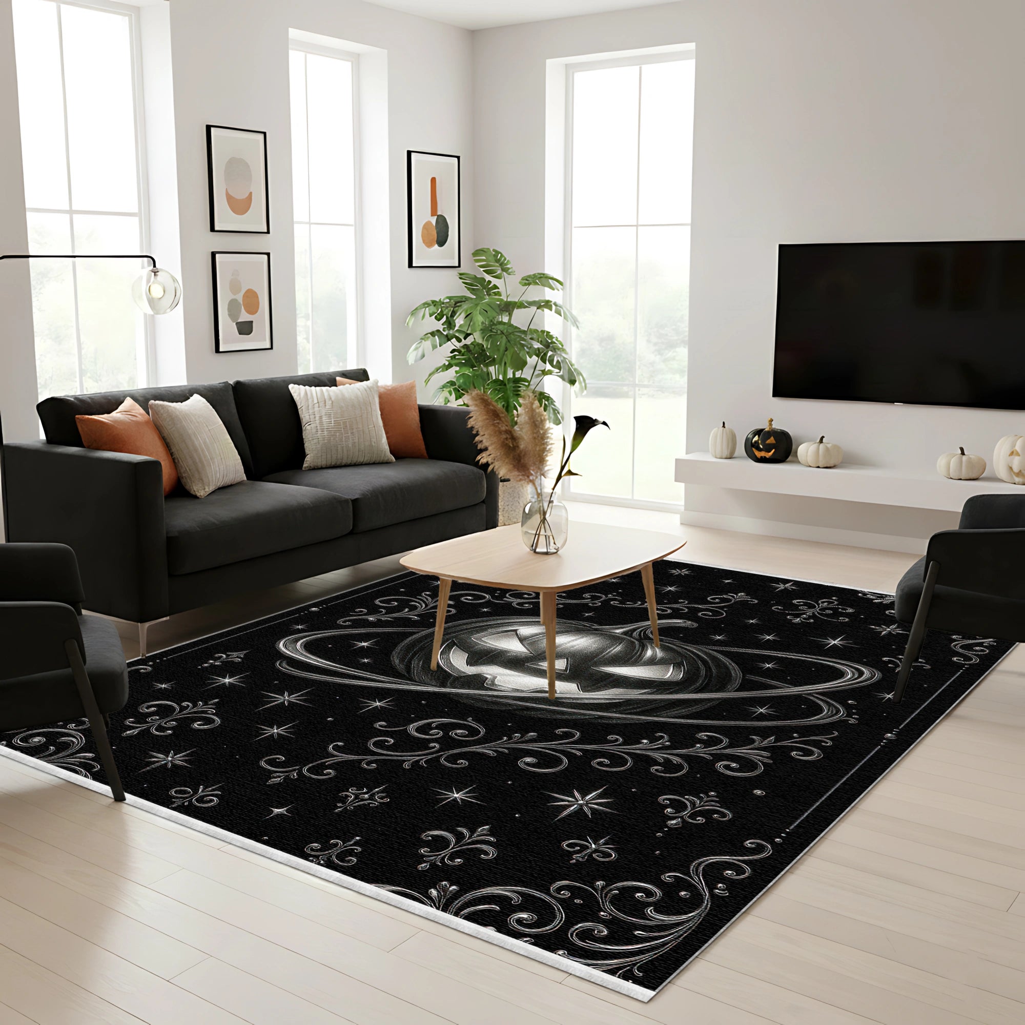 Срібний гарбузовий килим на Хелловін