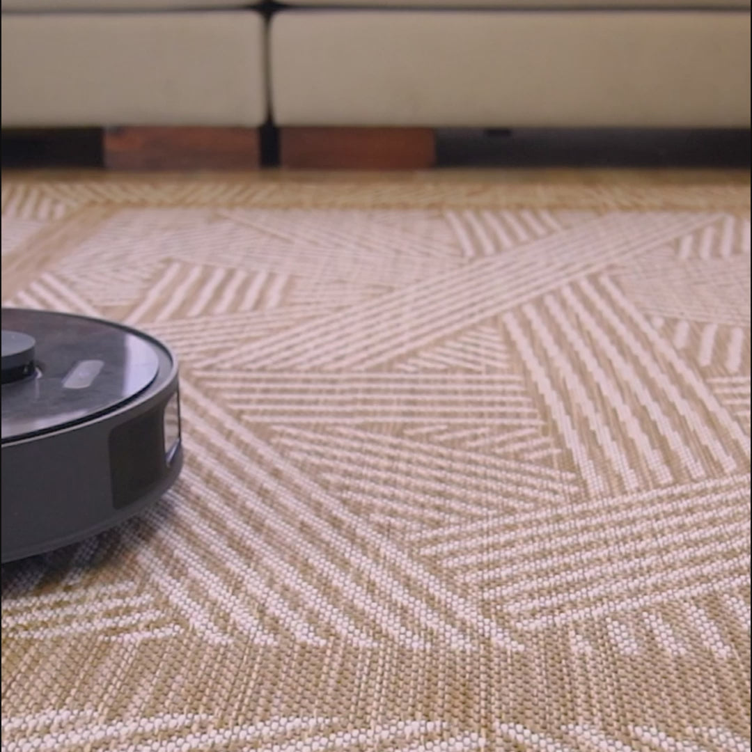 Килим змішані лінії натуральний сизаль бежевий